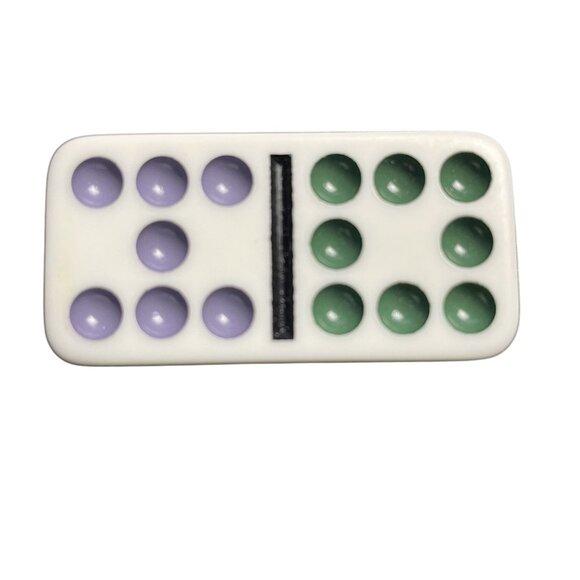 Double Twelve Dominoes Replacement Tile 7 8  Color Dot mq - Picture 1 of 3